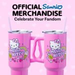Silver Buffalo Sanrio Hello Kitty Summer Double Walled Stainless Steel Tumbler with Handle, Fits in Standard Cup Holder, 40 Ounces - Image 7