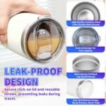 36 Pack, 20oz Stainless Steel Bulk Tumblers with Lids and Straws, Leakproof Double Wall Travel Mug for Hot/Cold Drinks, Home Office Outdoor Party Use, Durable Powder Coated Insulated Cup/White - Image 6