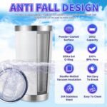 36 Pack, 20oz Stainless Steel Bulk Tumblers with Lids and Straws, Leakproof Double Wall Travel Mug for Hot/Cold Drinks, Home Office Outdoor Party Use, Durable Powder Coated Insulated Cup/White - Image 7