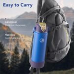 GOSWAG Insulated Water Bottle 24 oz, Stainless Steel Water Bottles with 2 Lids and Silicone Sleeve for School and Work, Double-Wall Vacuum Insulation - Image 4