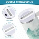 Nander 40oz Smoky Green Mountains Tumbler with Handle and Straw Lid,Insulated Coffee Cup Reusable Stainless Steel Water Bottle Travel Mug Cupholder,Keeps Cold or Hot - Image 5