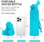 TakeToday Collapsible Water Bottles 32oz, Foldable Travel Water Bottle, BPA Free, Silicone Water Bottle Leakproof for Hiking, International Travel, Outdoors - Image 4