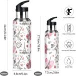 Wusikd Paris Eiffel Tower Water Bottle with Straw Lid Double Wall Heart Thermos Bottle Vacuum Insulated Flask Stainless Steel Water Bottle for Gym Outdoor 20 OZ - Image 3