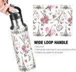 Wusikd Paris Eiffel Tower Water Bottle with Straw Lid Double Wall Heart Thermos Bottle Vacuum Insulated Flask Stainless Steel Water Bottle for Gym Outdoor 20 OZ - Image 5
