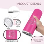 YOUKE OLA 16 Pack Stainless Steel Skinny Tumblers Bulk Straight Double Wall Powder Coated Insulated Tumbler with Lid and Straw for Laser Engrave, DIY Gift, 20oz Pink - Image 4
