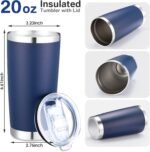 Sieral 36 Packs Stainless Steel Tumbler Bulk with Lid Vacuum Double Wall Insulated Travel Coffee Mug Powder Coated Tumbler Cup for Graduation Wedding Christmas Birthday Party(Navy, 20 oz) - Image 3