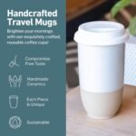 NOVA CERAMICS Travel Mug - Coffee Mug Travel – Microwave & Dishwasher Safe Coffee Clay Tumbler - Gifts For Women Men Him Her – 16oz – Dune - Image 3