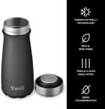 S'well Stainless Steel Traveler, 16oz, Onyx, Triple Layered Vacuum Insulated Containers Keeps Drinks Cold for 24 Hours and Hot for 12, BPA Free, Easy Carrying On the Go - Image 4
