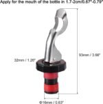 uxcell Wine Stoppers, 4Pcs 16mm/0.63" Expanding Manual Beverage Stoppers Silicone Vacuum Bottle Stopper Reusable Wine Bottle Airtight Seal Plug for Champagne, Beer, Soda (Red Black) - Image 3
