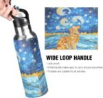 ALAZA Golden Retriever Dog Starry Night Water Bottle with Straw Lid Vacuum Insulated Stainless Steel Thermo Flask Water Bottle 20oz - Image 5