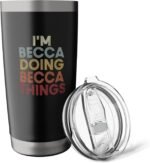 Becca Name Becca Personalized Name First Given Stainless Steel Insulated Tumbler - Image 6