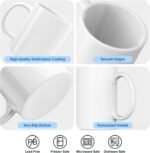 Dmsky Sublimation Mugs 11 OZ Blank Bulk Coffee Mug White Ceramic Photo Cups Tazas Para Sublimation Cup 12 pack With Box, Heat Tape, sublimation paper Ideal for Crafts and Printing - Image 4
