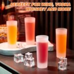 Hsei 24 Pcs Sublimation Frosted Shot Glasses 3 oz Shot Glasses Sublimation Blanks Personalized Glass Cups with Heavy Base for Wine Beer Vodka Whiskey Espresso - Image 6