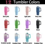 Personalized Tumbler with Handle Custom 40oz Engraved Name Cup with Lid and Straw Customized Insulated Stainless Steel Travel Coffee Glitter Mug Gifts for Women Mom Dad - Image 3