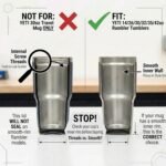 Spill-Proof Straw Lid for YETI Rambler 42/35/32/30 oz Tumblers ONLY | [NOT for Travel Mugs] [NOT for Screw-on Lids] | 180° Rotating & 95° Flip Hidden Straw Replacement Lid, Black (1-Pack) - Image 3