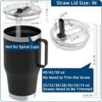 Spill-Proof Straw Lid for YETI Rambler 42/35/32/30 oz Tumblers ONLY | [NOT for Travel Mugs] [NOT for Screw-on Lids] | 180° Rotating & 95° Flip Hidden Straw Replacement Lid, Black (1-Pack) - Image 7