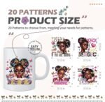 AFRITEE UV DTF Cup Wraps - 20 Sheets Black Girl UV DTF Decals Tumbler Wrap for 16 oz Glass Water Bottle, Affirmations Transfer Stickers DIY Mug Personalized Decor Gift for African American - Image 5