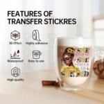 AFRITEE UV DTF Cup Wraps - 20 Sheets Black Girl UV DTF Decals Tumbler Wrap for 16 oz Glass Water Bottle, Affirmations Transfer Stickers DIY Mug Personalized Decor Gift for African American - Image 6