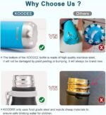 koodee 12 oz Stainless Steel Water Bottle for Kids, Double Wall Vacuum Insulated Flask Cola Shape Metal Water Bottles for School (White) - Image 6