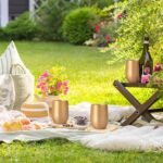 Lifecapido 8 Pack 12oz Stainless Steel Wine Tumblers, Insulated Wine Tumbler, Double Wall Insulated Wine Glass, Stainless Steel Stemless Wine Cups with Lids for Coffee, Wine, Champaign, Gold - Image 4