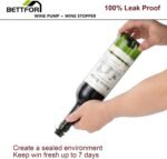 Wine Saver Pump with 4 Vacuum Wine Stoppers, Wine Bottle Stoppers with Food Grade Silicone Leak proof Keep Fresh Suitable for All Standard Wine Bottles - Image 4