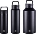 BruTrekker Bottle - Insulated Stainless Steel Tumbler Mug Keeps Drinks Hot or Cold - 2 Piece Drink and Pour Lid - Reusable Coffee Water or Beer Growler (18 fl.oz, Obsidian Black) - Image 6