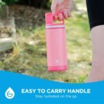 GROSCHE Alpine Flip n' Sip 16oz Insulated Kids Water Bottle - Stainless Steel, Leakproof Flask with Straw - Perfect for Gym, Travel & Outdoor Use - Keeps Water Cold upto 60 hrs - Flamingo Pink - Image 5