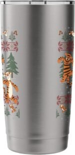 Disney Christmas Winnie The Pooh Tigger Ugly Sweater Stainless Steel Insulated Tumbler - Image 3