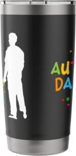 Autism Awareness Gifts for Men - Proud Autism Dad Stainless Steel Insulated Tumbler - Image 3