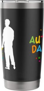 Autism Awareness Gifts for Men - Proud Autism Dad Stainless Steel Insulated Tumbler - Image 5