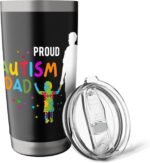 Autism Awareness Gifts for Men - Proud Autism Dad Stainless Steel Insulated Tumbler - Image 6