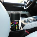 Autism Awareness Gifts for Men - Proud Autism Dad Stainless Steel Insulated Tumbler - Image 7
