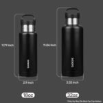 BJPKPK Insulated Water Bottle 18OZ Stainless Steel Water Bottle with Handle Double Walls Vacuum Insulated BPA Free Flask, Black - Image 4