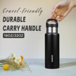 BJPKPK Insulated Water Bottle 18OZ Stainless Steel Water Bottle with Handle Double Walls Vacuum Insulated BPA Free Flask, Black - Image 5