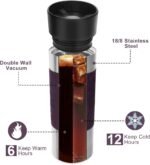 Travel Coffee Mug with 360°Lid, Travel Coffee Tumbler 16 oz Leak Proof, Stainless Steel Insulated Travel Mugs for Hot and Cold Spill Proof Leak Proof (Purple) - Image 7