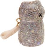 Mini Rhinestone Insulated Water Bottle – Portable 120ml 304 Stainless Steel Thermal Tumbler with Crystal Embellishments, Compact Travel Drinkware (Silver) - Image 3