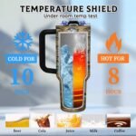 Fish Gifts for Dad, 40oz Tumbler with Handle and Straw, Fishing Gifts for Men, Birthday Gifts for Fisherman, Party Supplies, Fishing Coffee Mug, Stainless Steel Cup - Image 4