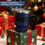 GGQ 30oz Insulated Tumbler with Handle Food-Grade 304 Stainless Steel with Lid,Straw and Cleaning Brush,Double Wall Cup for Hot & Cold Beverages,Leak-Proof Sweat-Proof Travel Coffee Cup (Black) - Image 4