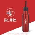 Bialetti - Stainless-steel Water Bottle 25oz: Double-Layered Vacuum Insulated, Keeps Drink Cold for 24 Hours and Hot for 12 Hours, Red - Image 4