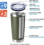 HASLE OUTFITTERS 20oz Tumblers Bulk Stainless Steel Cup with Lid Double Wall Vacuum Insulated Coffee Mug for Cold & Hot Drinks 8 Pack, Army Green - Image 5