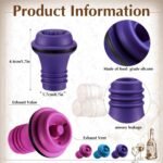Leinuosen 24 Pcs Wine Vacuum Bottle Stoppers Multicolor Wine Bottle Caps to Preserve Freshness, Stylish and Durable, Reusable Pump Vacuum for Bar Parties Gifts(Red,Blue,Purple) - Image 3