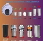 20oz Tumbler Lids, 2 Pack – Magnetic Slider, Spill-Proof, Leak-Proof, BPA-Free Replacement Lids for YETI, RTIC Old Style & Ozark Trail Tumblers - Image 4