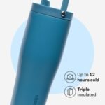 Corkcicle Go Cup XL - Leak-Proof Travel Tumbler - Triple Insulated Stainless Steel Water Bottle - Easy-Carry Handle - Summer Drinkware Gift - Keeps Drinks Ice Cold - 30 oz - North Shore - Image 4