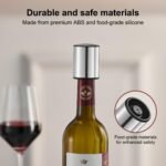 Elegant Wine Bottle Stoppers by ELMWAY, Stainless Steel Vacuum Wine Stoppers, Reusable Wine Preserver, Wine Corks Keep Fresh, Best Gifts for Wine Lovers for christmas gifts - Silver - Image 5