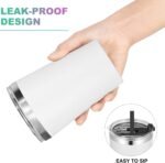 VEGOND 12oz Tumbler Stainless Steel Tumbler bulk Vacuum Insulated Double Wall Travel Tumbler with Lid and Straw Reusable Tumbler, White 12 Pack - Image 7