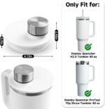Xxerciz Leak Proof Lid for Stanley 40 oz Tumbler Quencher, Spill Proof Replacement Lid for Stanley Cup Accessories ProTour 40oz, Reusable Tumbler Lid Cover with Wide Mouth for Travel, White - Image 3