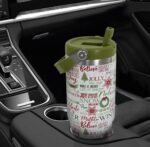 Christmas Tumbler with Handle and Straw Green Xmas Trees Joy Snowflakes Tumbler Insulated Stainless Steel Cups Xmas Coffee Travel Mug Winter Merry Christmas Gifts Decor-30 OZ - Image 9