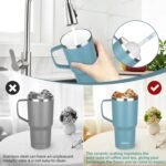 20 oz Insulated Coffee Mug with Ceramic Coating, Stainless Steel Travel Mug Tumbler with Handle Lid and Straw, Double Wall Leak-Proof Coffee Travel Mug Keeps Drink Hot and Cold (Lake Green) - Image 5