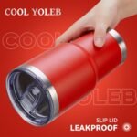 30 oz Tumbler with Lid Stainless Steel Tumblers Bulk Vacuum Insulated Cup Reusable Powder Coated Travel Mug Double Wall Leak Proof Cups Keep Cold Drinks for 12 Hours Wine Red, Set of 4 - Image 3