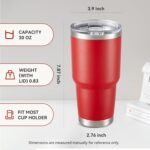 30 oz Tumbler with Lid Stainless Steel Tumblers Bulk Vacuum Insulated Cup Reusable Powder Coated Travel Mug Double Wall Leak Proof Cups Keep Cold Drinks for 12 Hours Wine Red, Set of 4 - Image 5